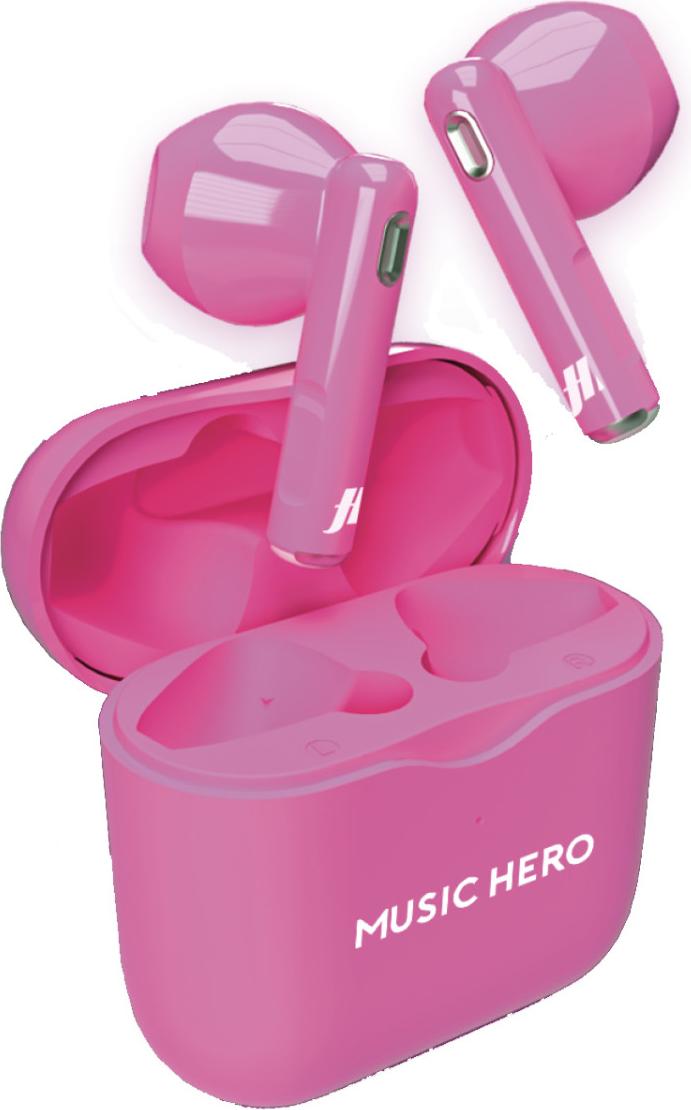 SBS MHTWSFLUOR, True Wireless Stereo (TWS), Hovor / hudba, Slúchadlá s mikrofónom, Ružová