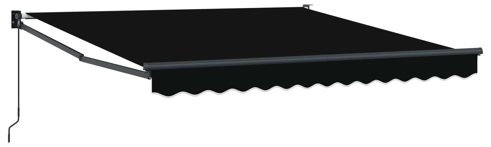 vidaXL Einziehbare Markise Schwarz 350 x 250 cm 3330331