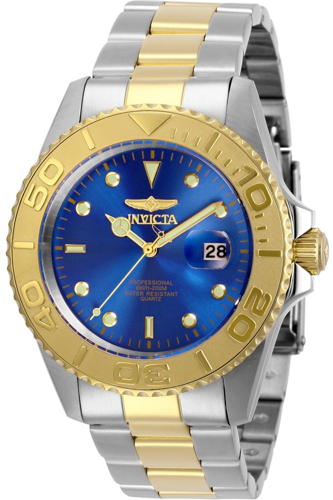 Invicta Pro Diver 29949 Pánske Hodinky - Quartz Hnací Mechanizmus - Nerezová Oceľ s Modrým Ciferníkom - 43 mm