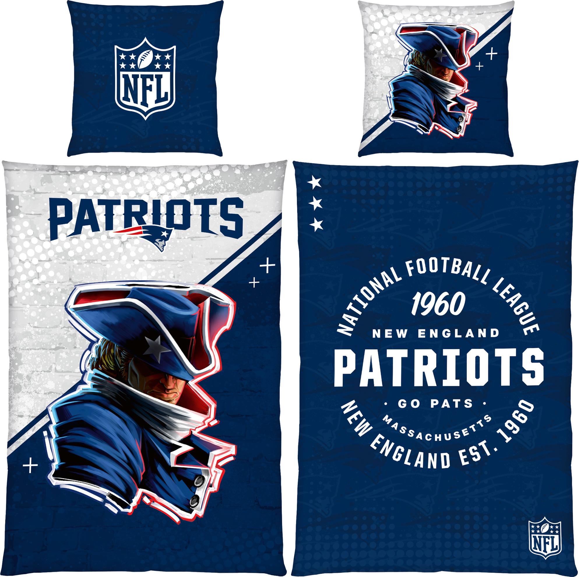 Beronage NFL New England Patriots Go Pats Bettwäsche Linon/Renforcé
