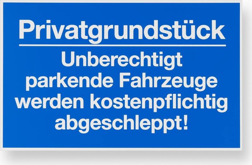 Metafranc Conmetall Hinweisschild Privatgrundstück Unberechtigt parkende Fahrzeuge 40 x 25 cm 756353
