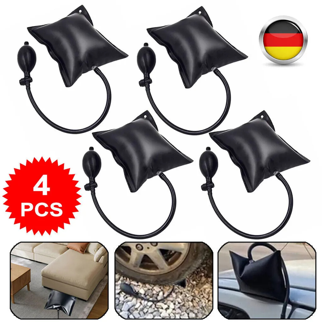 Tür Fenster Montagekissen 4-teiliges Montage-Luftkissen Set (300 Kg Tragkraft) – Hebekissen Zum Einbau Von Fenstern, Türen, Möbeln & Co. – Inkl. Pumpe
