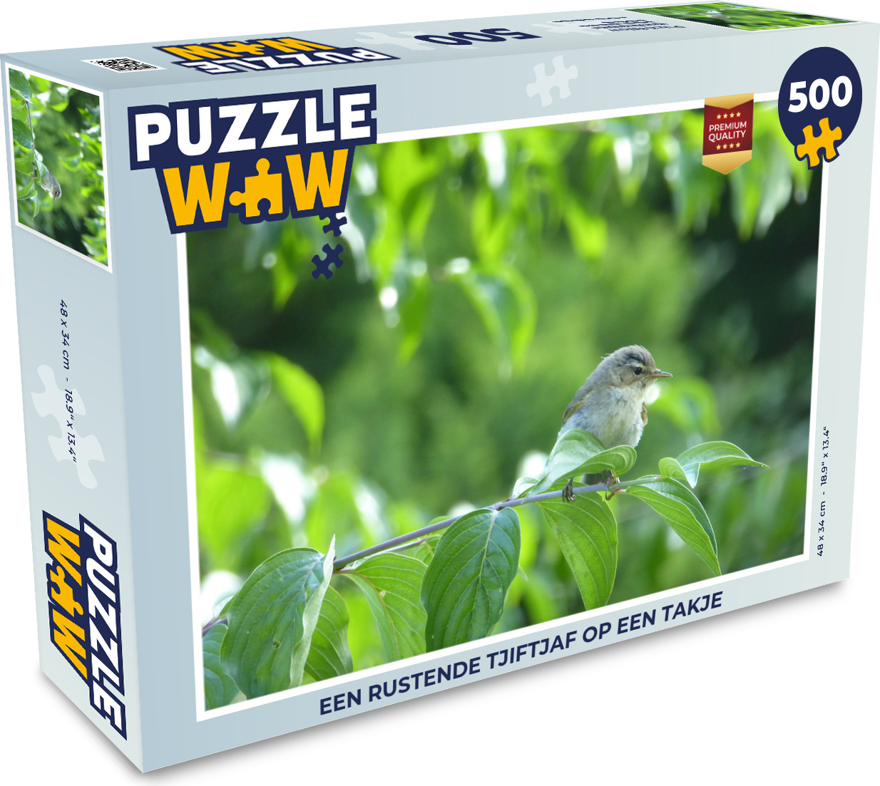 MuchoWow® Puzzle 500 Teile Ein ruhender Zilpzalp auf einem Ast - 500 Teile - Kinder - Selberbauen - Puzzlespiele 137|3724641