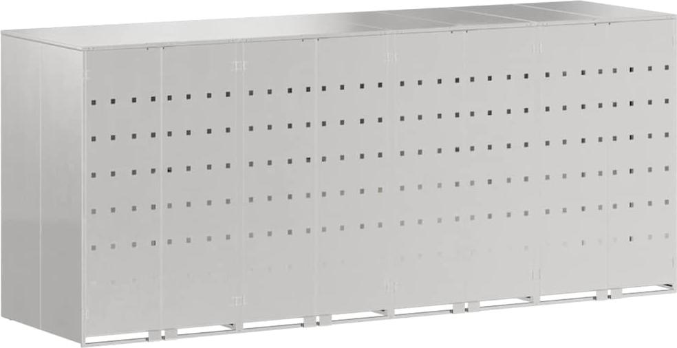 Wagenmüllbehälter für 4 Behälter Silber 272 x 77,5 x 115,5 cm