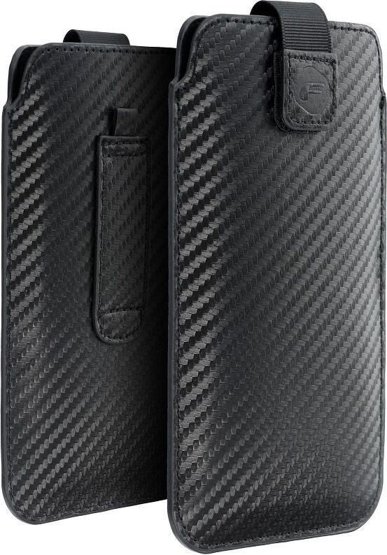 Puzdro / obal pre Samsung Galaxy A02s / A03s / A12 / A21s / A32 5G / A42 5G / A72 5G / M12 XIAOMI Redmi 9A / 9AT / 9c / Note 10 PRO / Mi11 OPPO A52 / A72 / A92 REALME 7i VIVO Y52 5G / Y72 5G - zaťahovacie puzdro Forcell POCKET Carbon