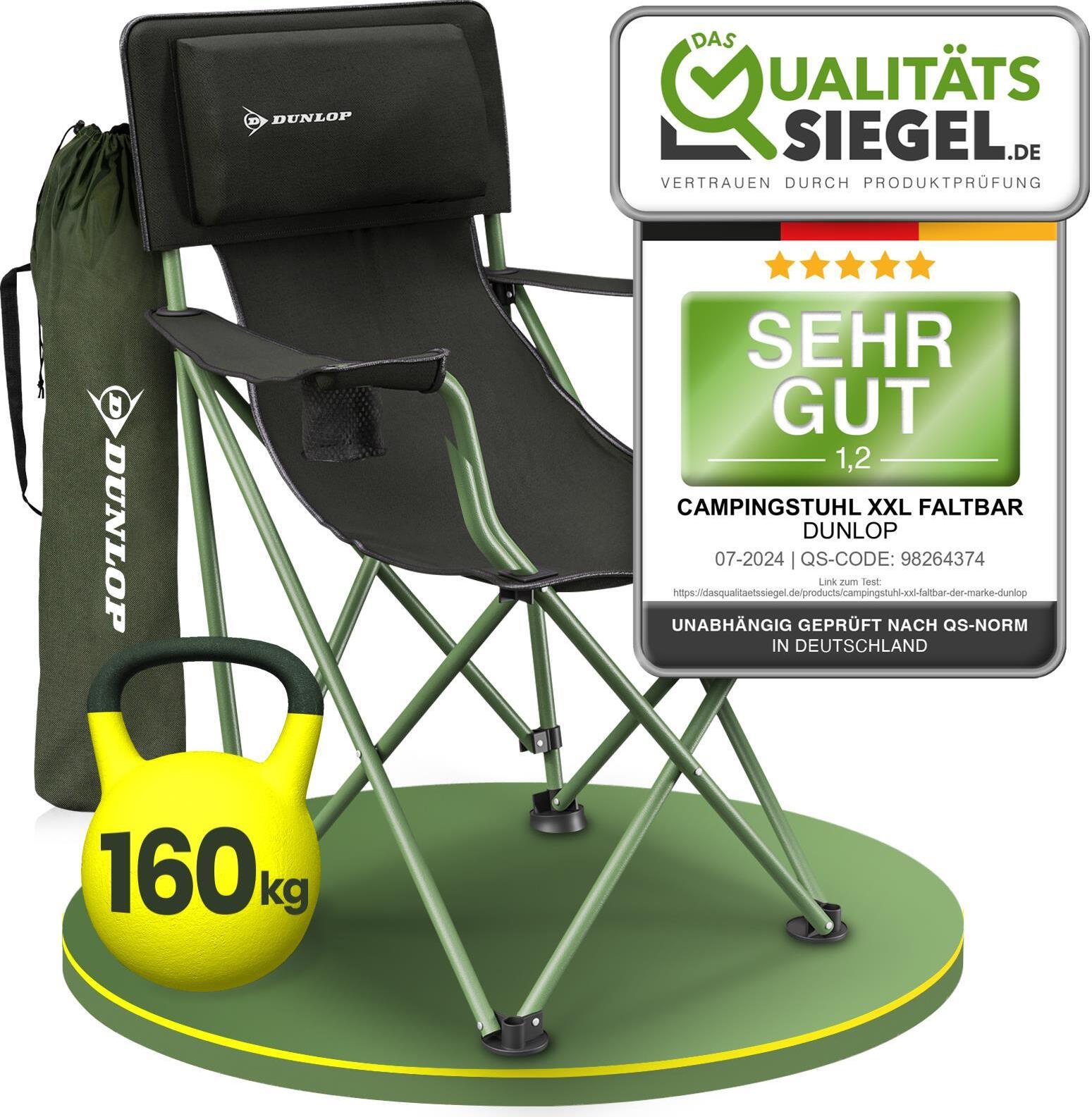 Dunlop Campingstuhl faltbar XXL - Luxus Camping Stuhl
