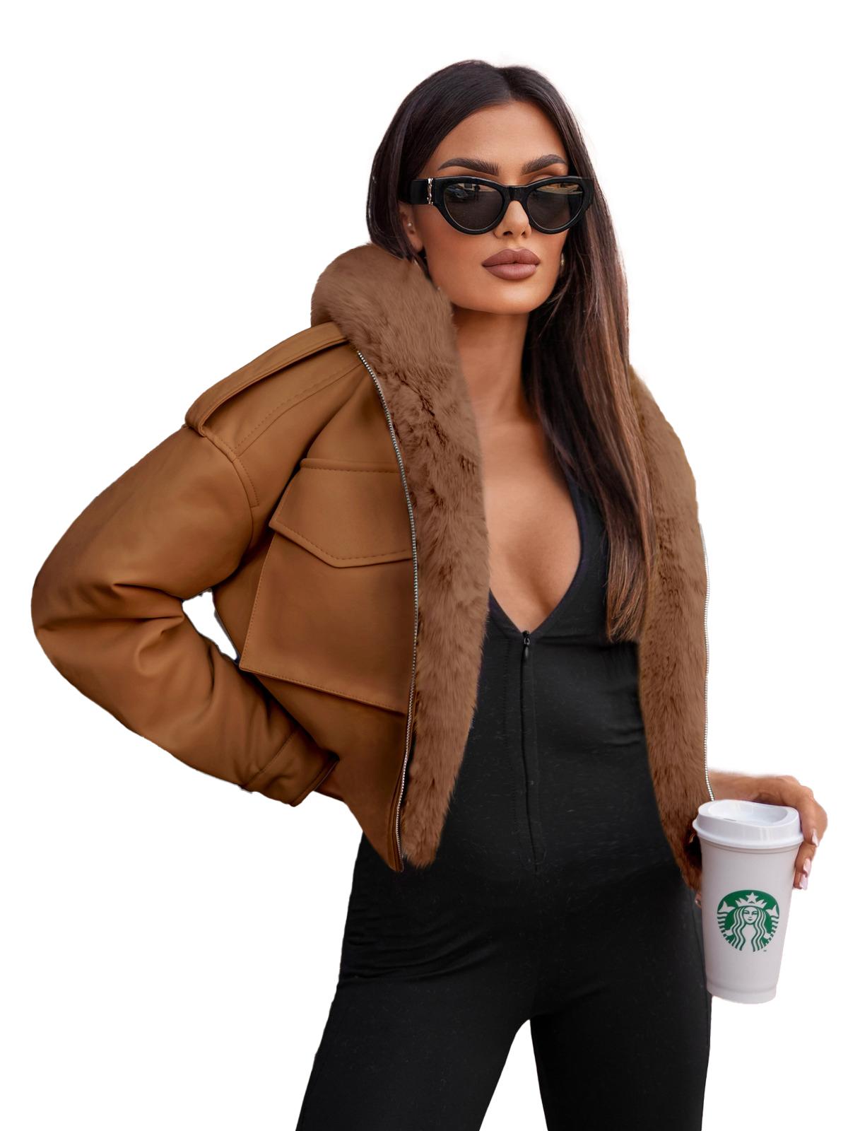 Damen Lederjacke Braun OZONEE O/G125 M/L