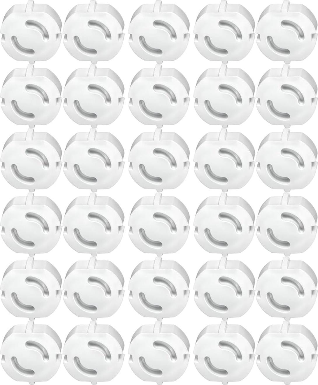 Zimtky 30 Stück Steckdosen Kindersicherung - Steckdosenschutz Kindersicherung Steckbar zum Stecken Steckdosensicherung für Baby und Kinder Kindersicherung Babysicherung Steckdose Steckdosen Abdeckung Weiß Z250715B0F14426YG