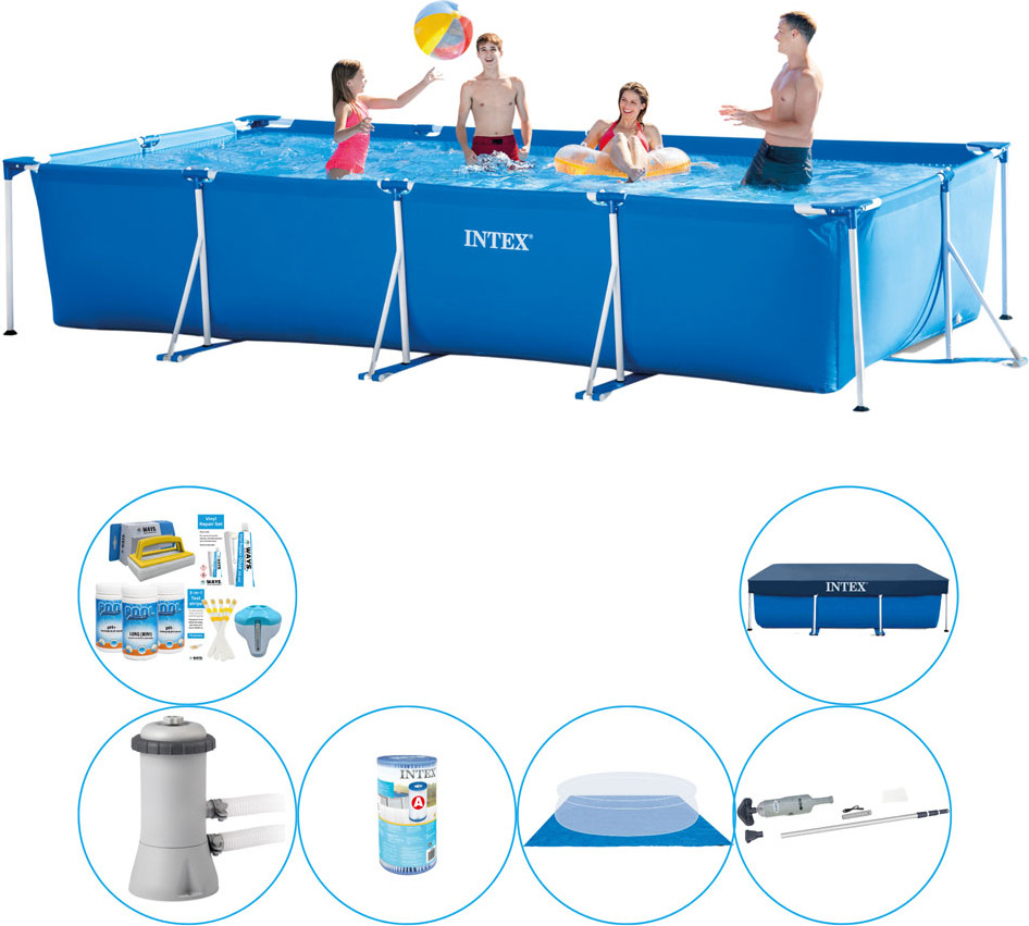 Intex Rámový bazén obdĺžnikový 450x220x84 cm - Bazén vrátane príslušenstva