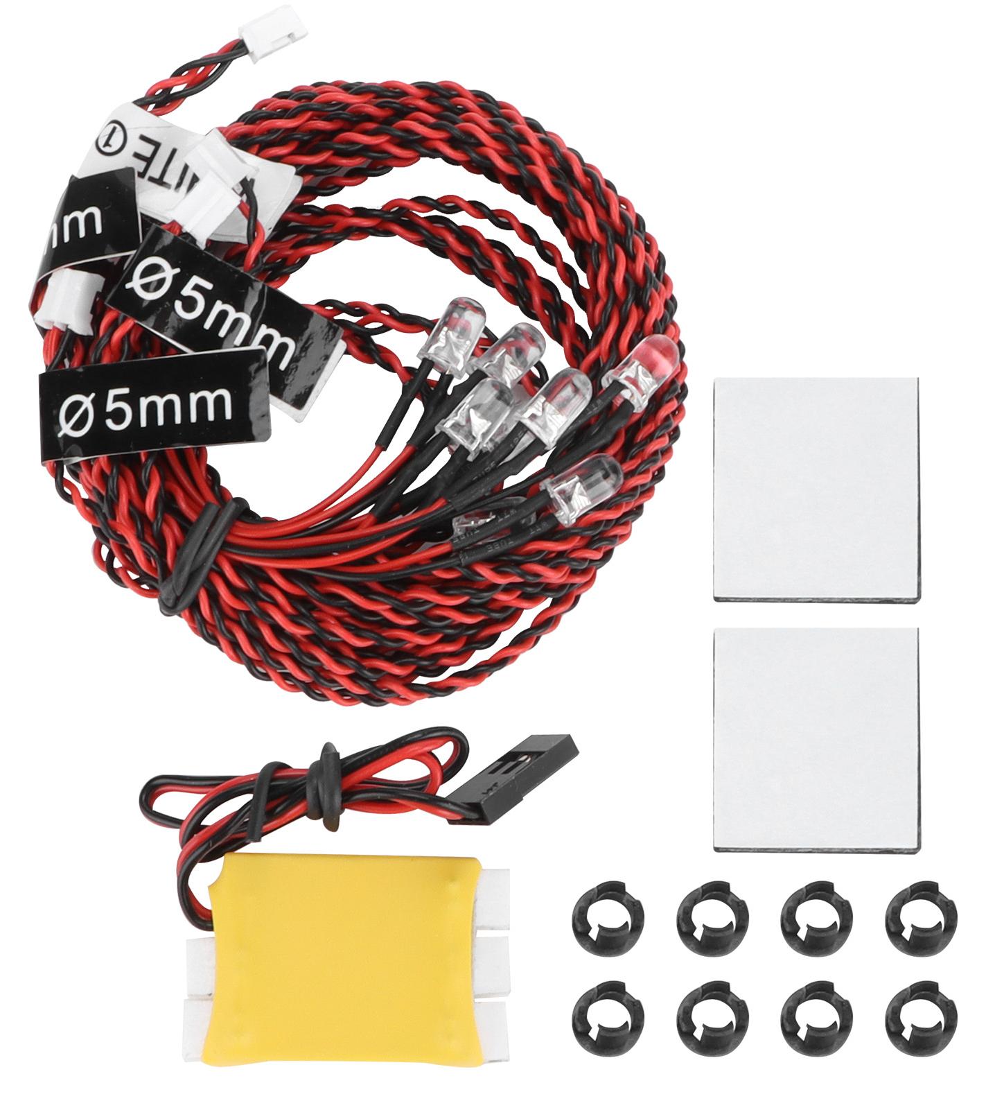 Gistuch 8-teiliges RC-LED-Blitzlicht-Nachtfluglicht-Set für Flugzeuge