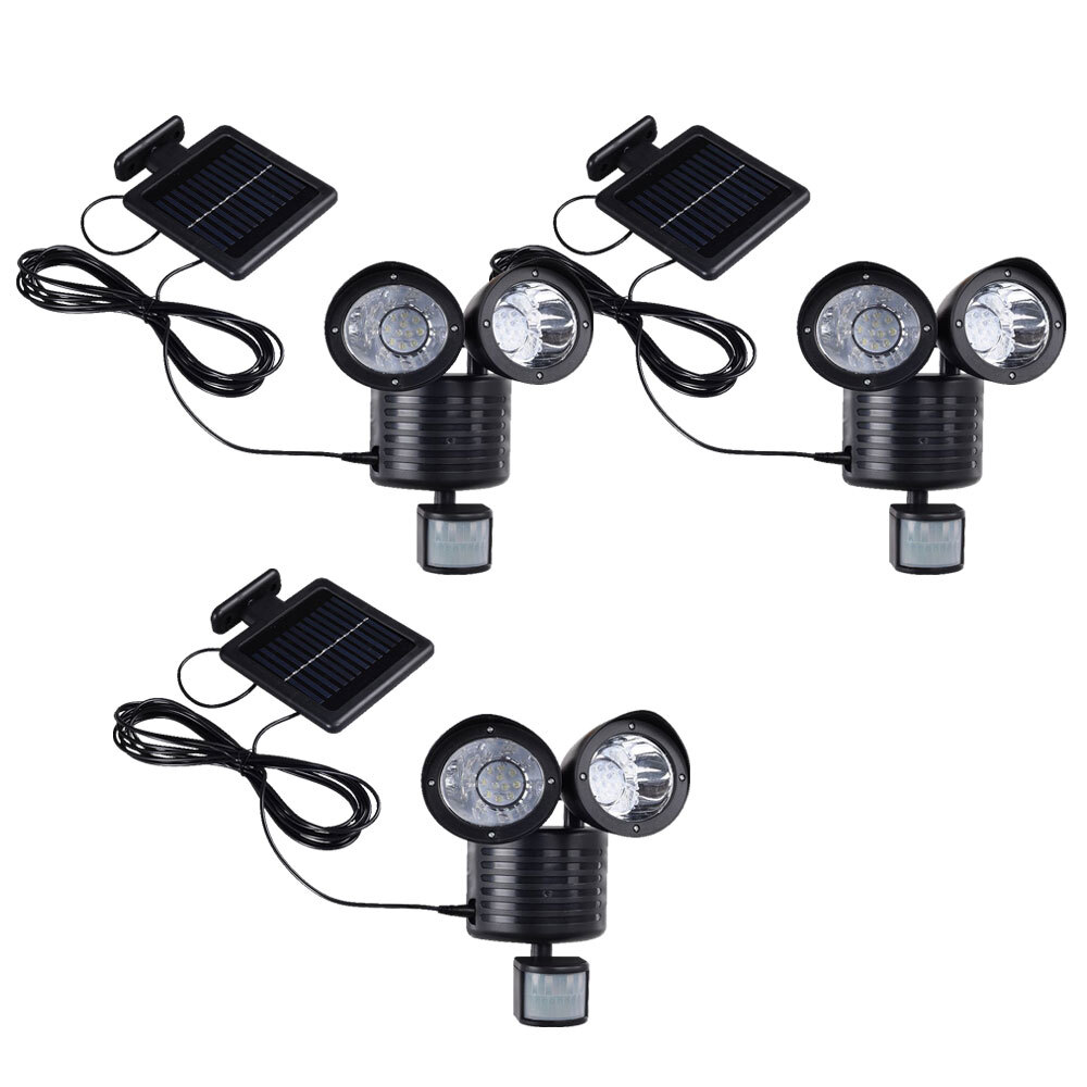 etc-shop 3er Set Solar LED Wandleuchten für Ihr Grundstück mit Sensor 71702