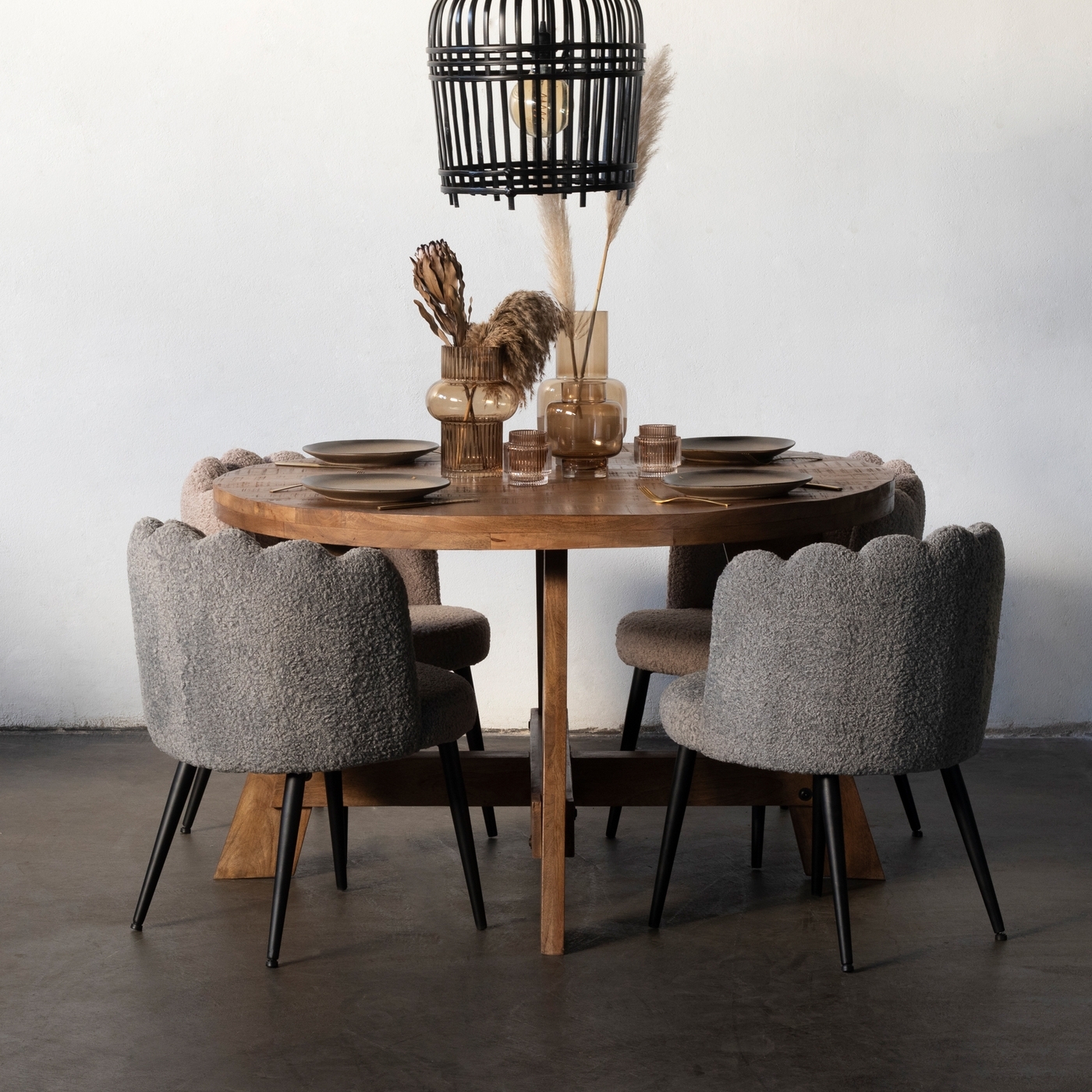 Runder Esstisch - Ø130 cm - Mangoholz - Esstisch Yvette - Giga Meubel