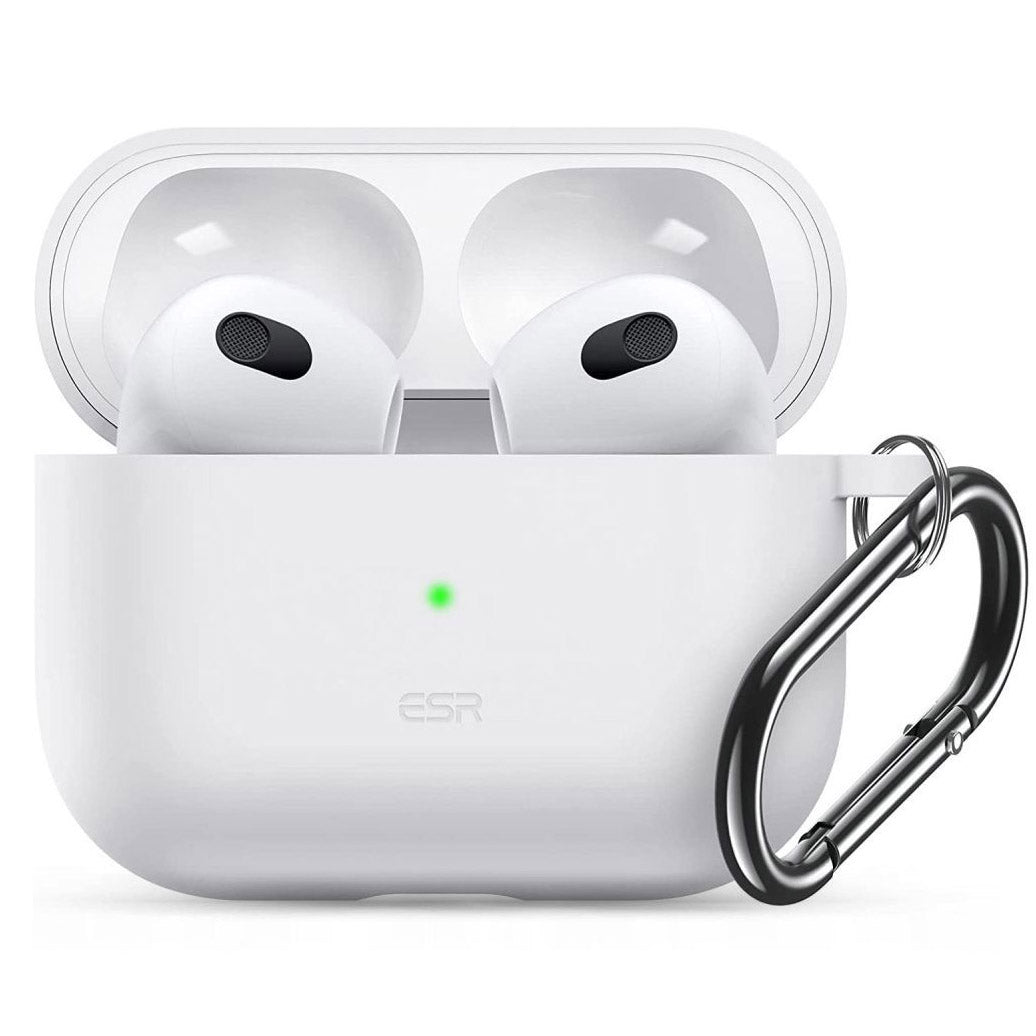 ESR AirPods 3 Bounce Carrying Case - Siliknov puzdro s karabnkou pre Apple AirPods 3 (biele)