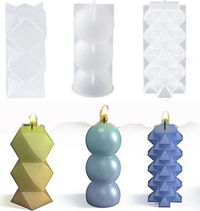 3er Set Silikonformen Weihnachten - Flexible Gießformen Für Kerzen & Seifen