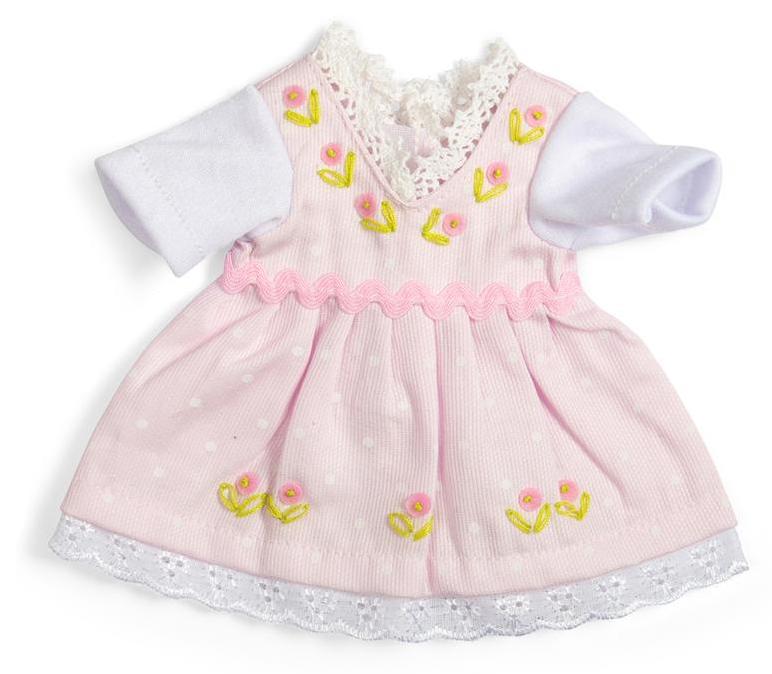 Bigjigs Puppenkleid rosa - Puppenkleidung für Babypuppe 25cm BJD560