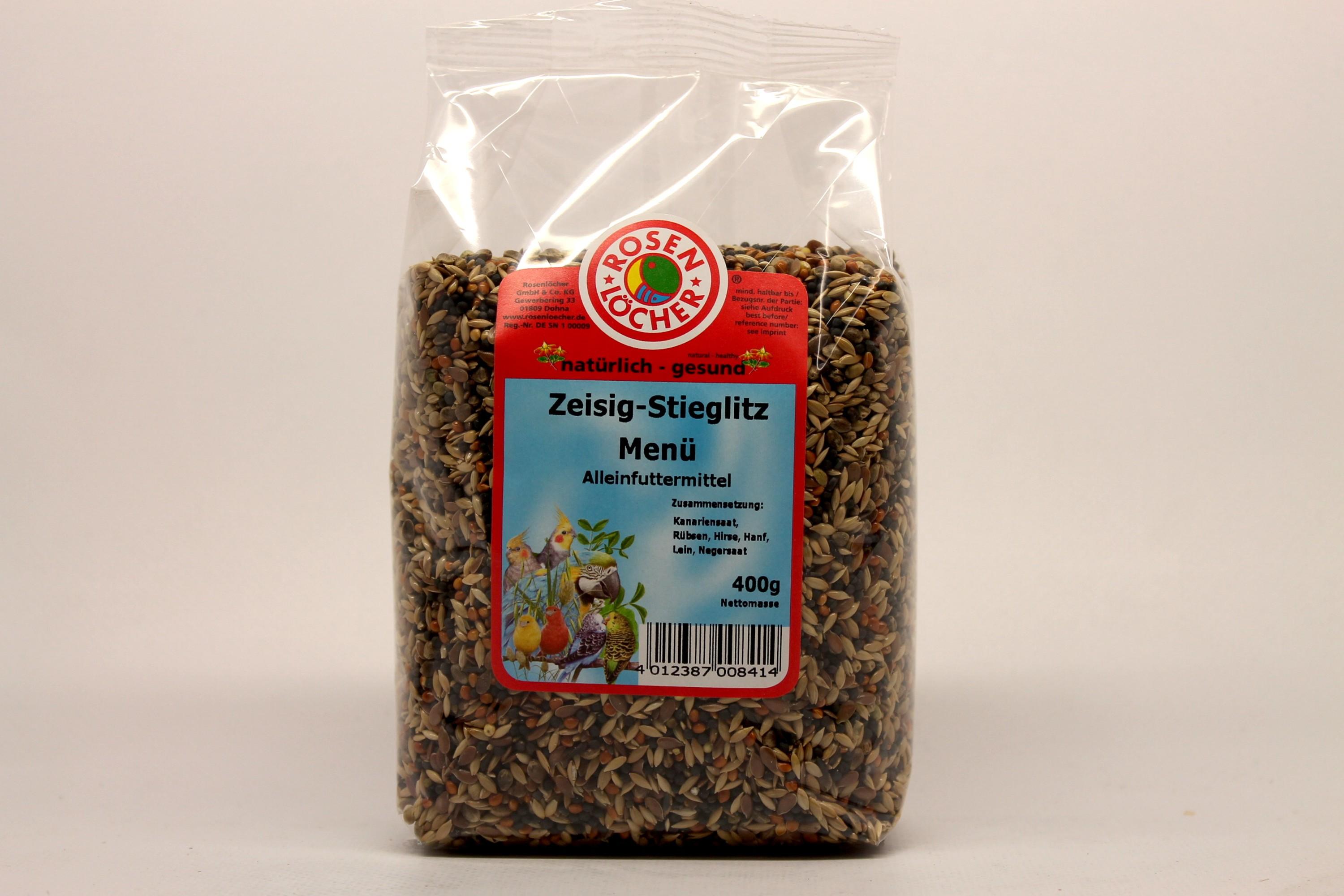 Rosenlöcher GmbH & Co. Spezialfuttermittel und Heimtiernahrung KG Rosenlöcher Zeisig-Stieglitz Menü - Alleinfuttermittel / Mischfutter 00841