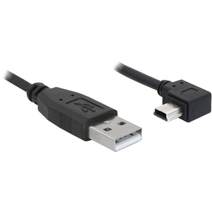 DELOCK USB Kabel A -> mini B St/St 5.00m sw seitl.gew. 82684