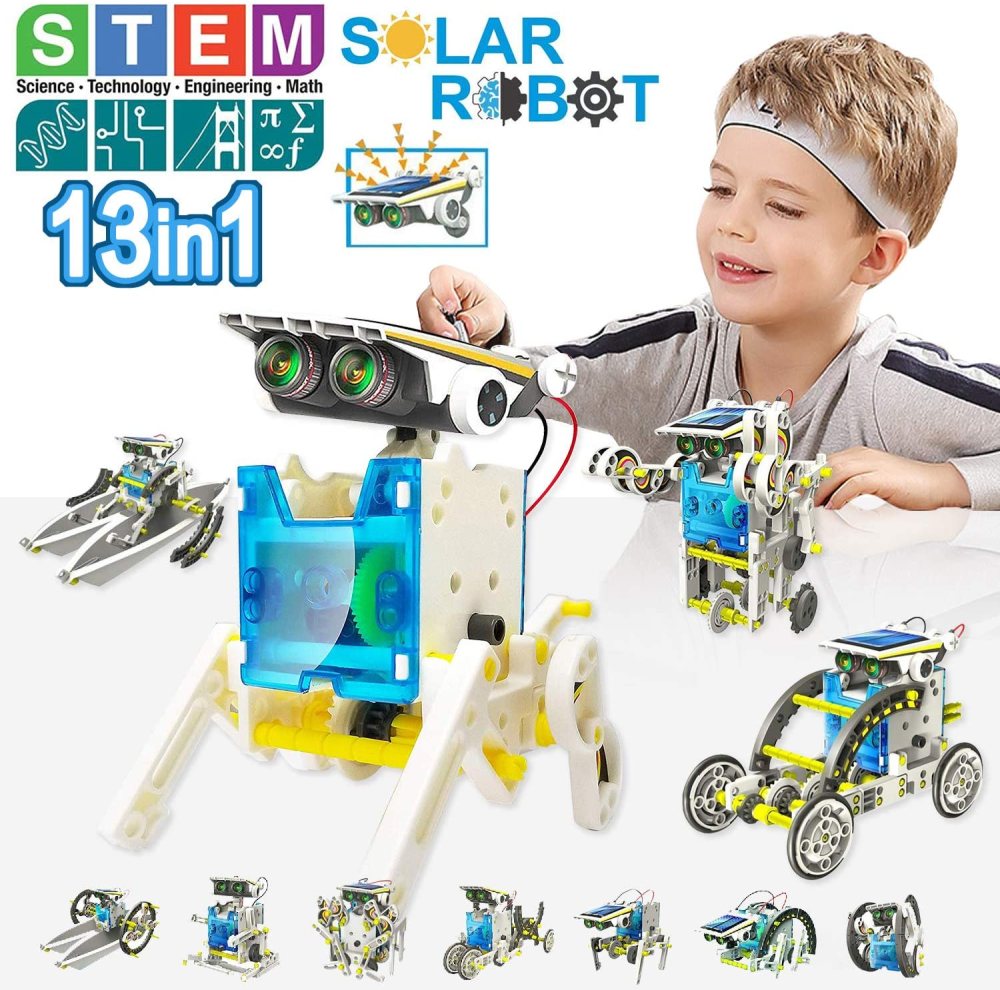 12-in-1 Science Kit Solar Roboter Bausatz Ulikey DIY Konstruktionsspielzeug Robot Spielzeug B Roboter Lernspielzeug für Jungen & Mädchen Kinder Kreatives Geburtstagsgeschenk