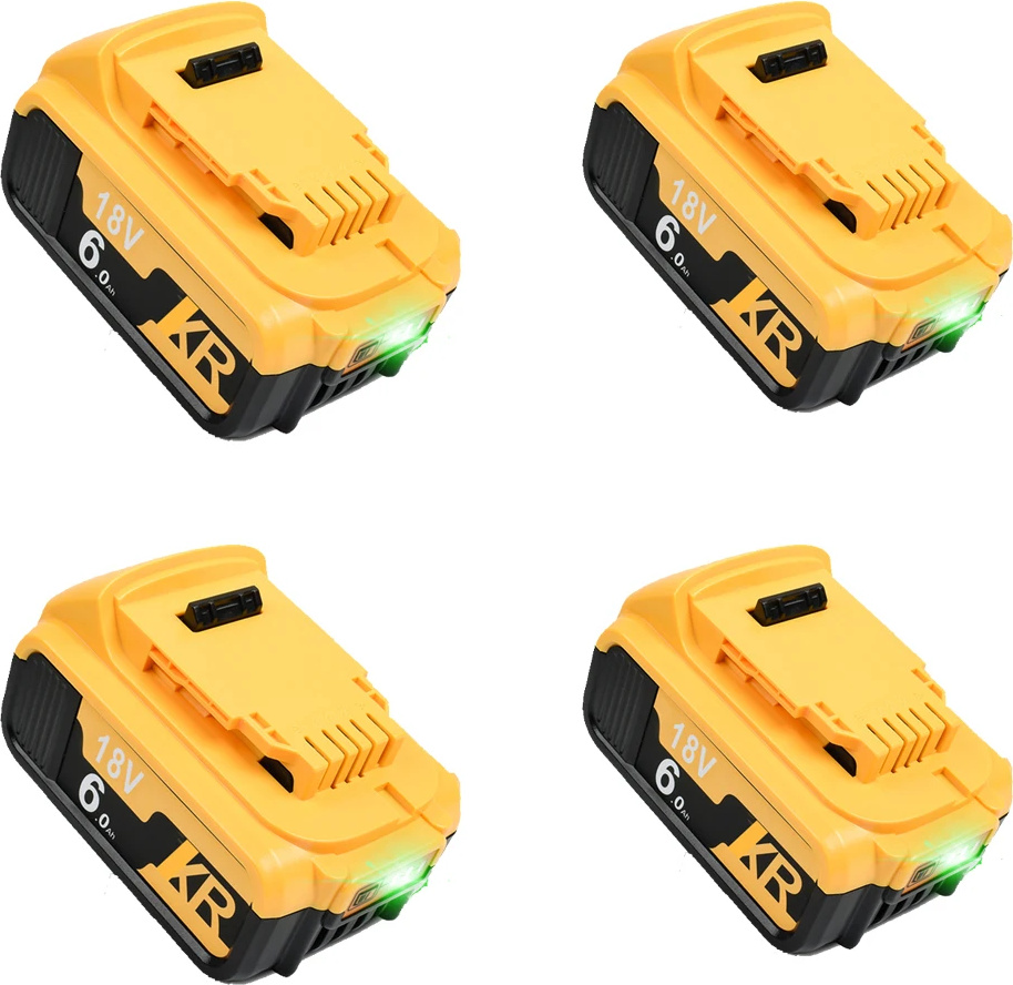 20V lítium-iónová náhradná batéria, vysoká kapacita 9000 mAh, kompatibilná s náradím DEWALT, 4 batérie 6000