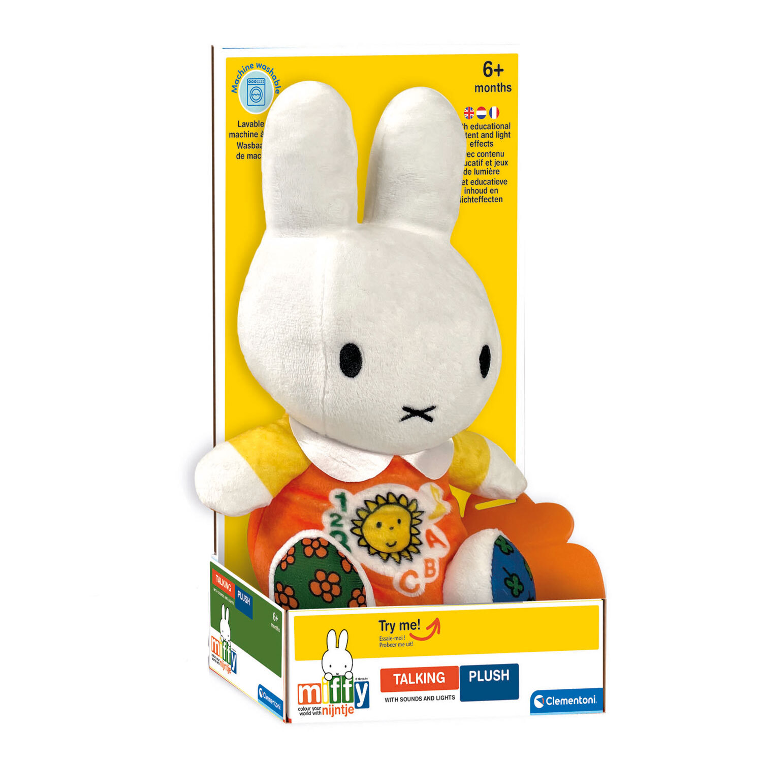 Baby Clementoni Miffy - Sprechendes Kuscheltier mit Lichtern - Babyspielzeug mit Geräuschen - Interaktives Kuscheltier - ab 6 Monaten 56185