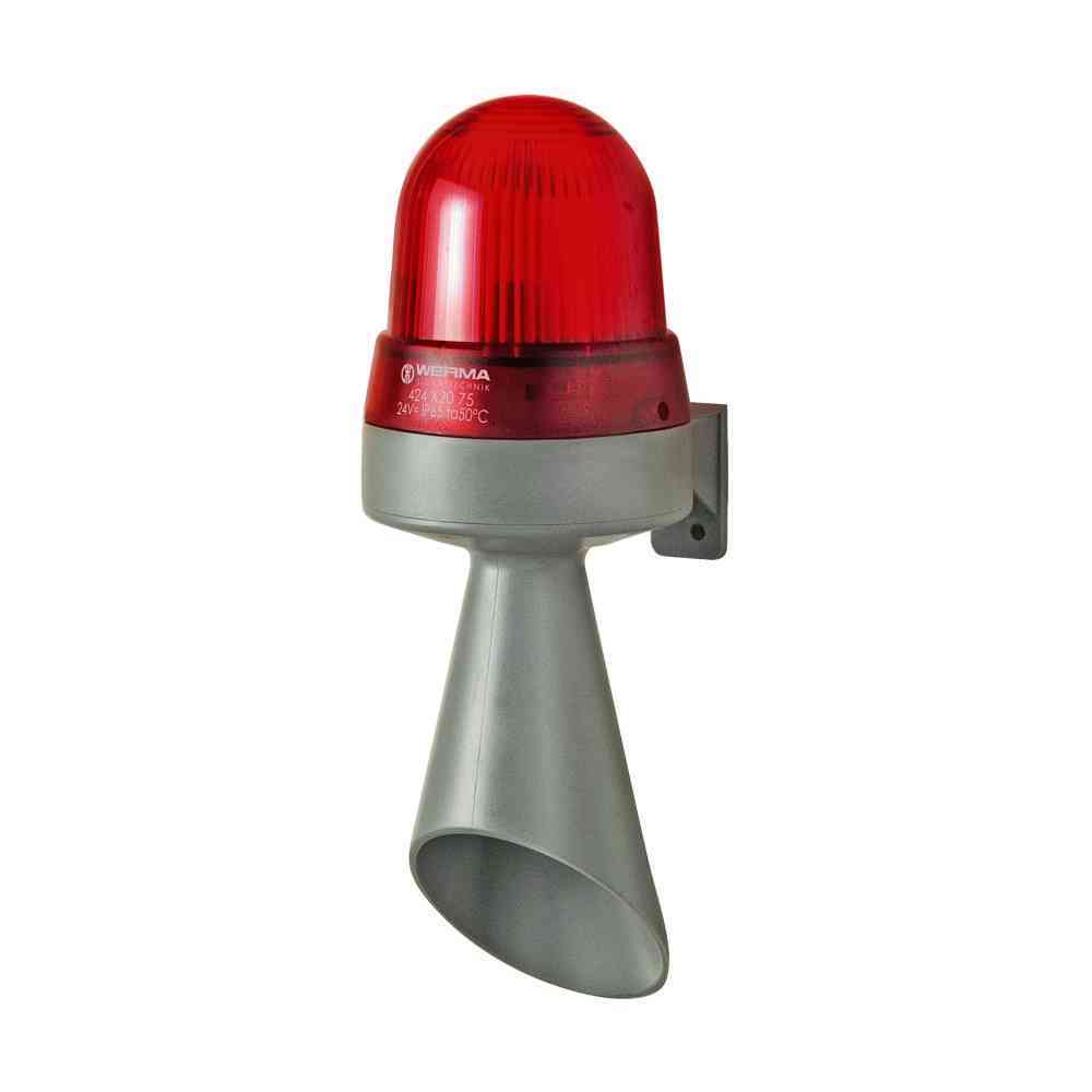 WERMA LED-Hupe 24V AC/DC RD WM Dauerton 424.120.75