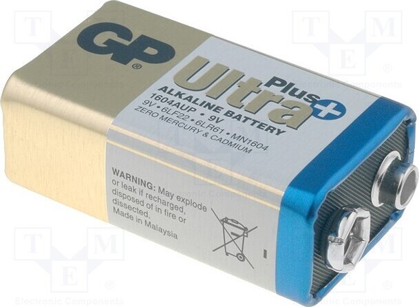 TNE 1x Batterie: alkalisch 9V 6F22 Anz.Bat: 1 GP 1604 PLUS Batterien PLUS _1GH_BAT-6LR61/GP-UP