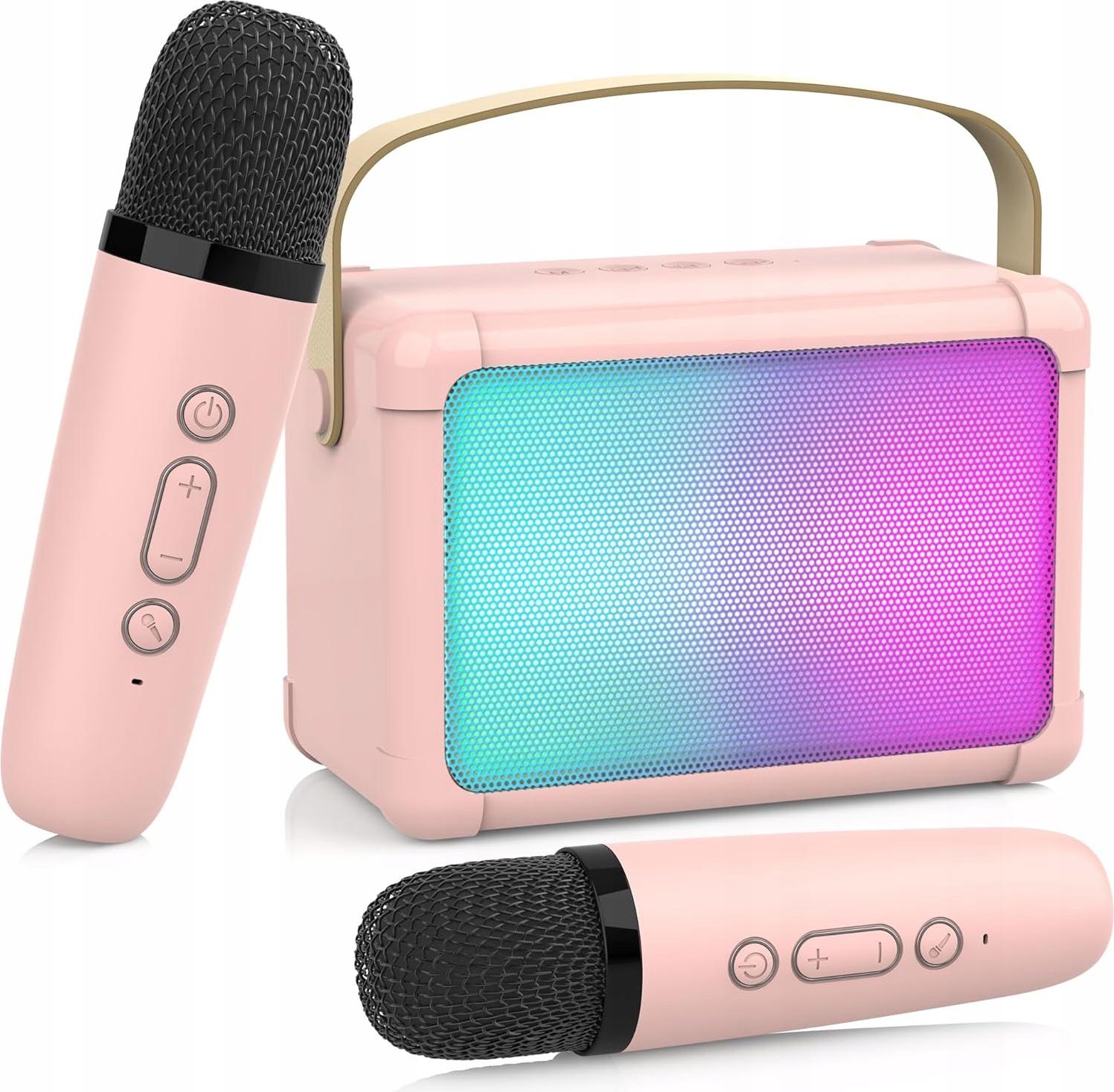 Prenosný Karaoke Set Reproduktor Mikrofóny Rôzne Hlasy Pre Deti Viedol