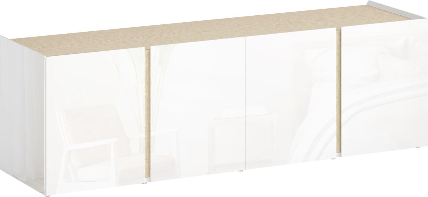 TV-Ständer für 65-Zoll-Fernseher, Soft-Close-Türen, Weiß