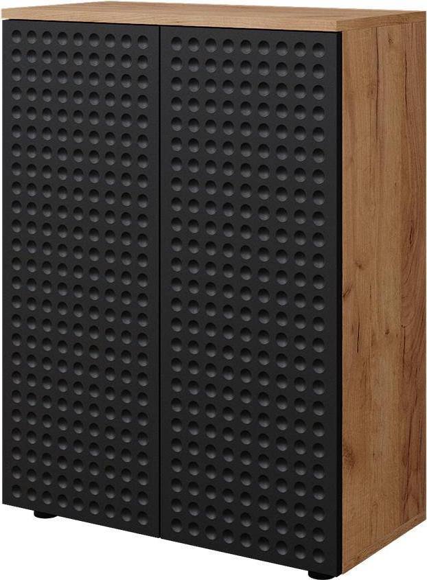 Vicco Midischrank Irma, 60 x 81 cm, Anthrazit gepunktet/Goldkraft Eiche 1-5JI-27360