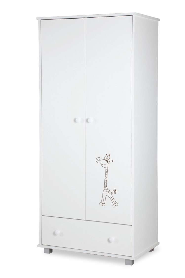 VENETI 2-deurs kledingkast Safari Giraffe wit 056-08-00012