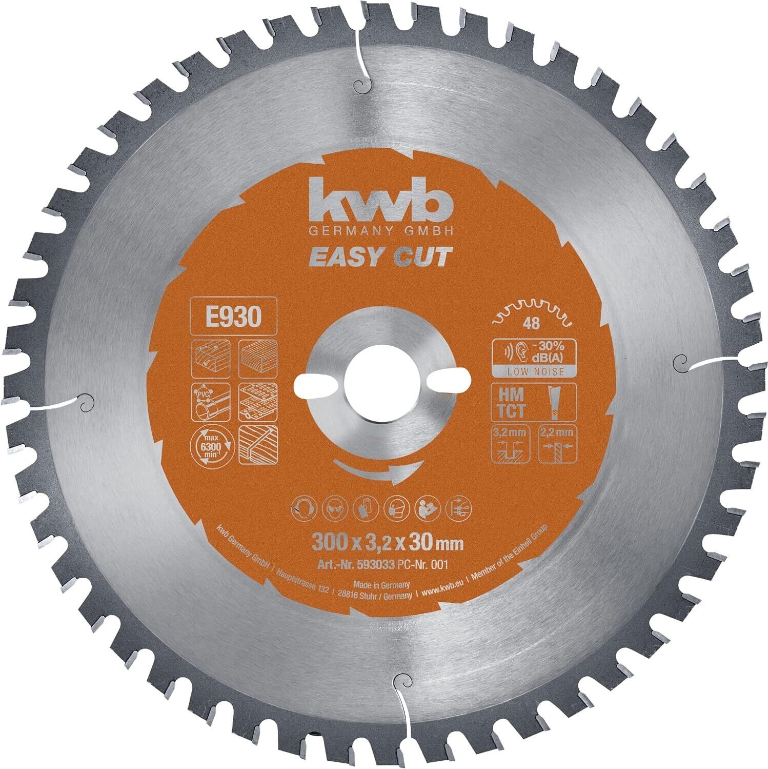 kwb Kreissägeblatt 300 x 30 mm, Germany, Nagelfest, für