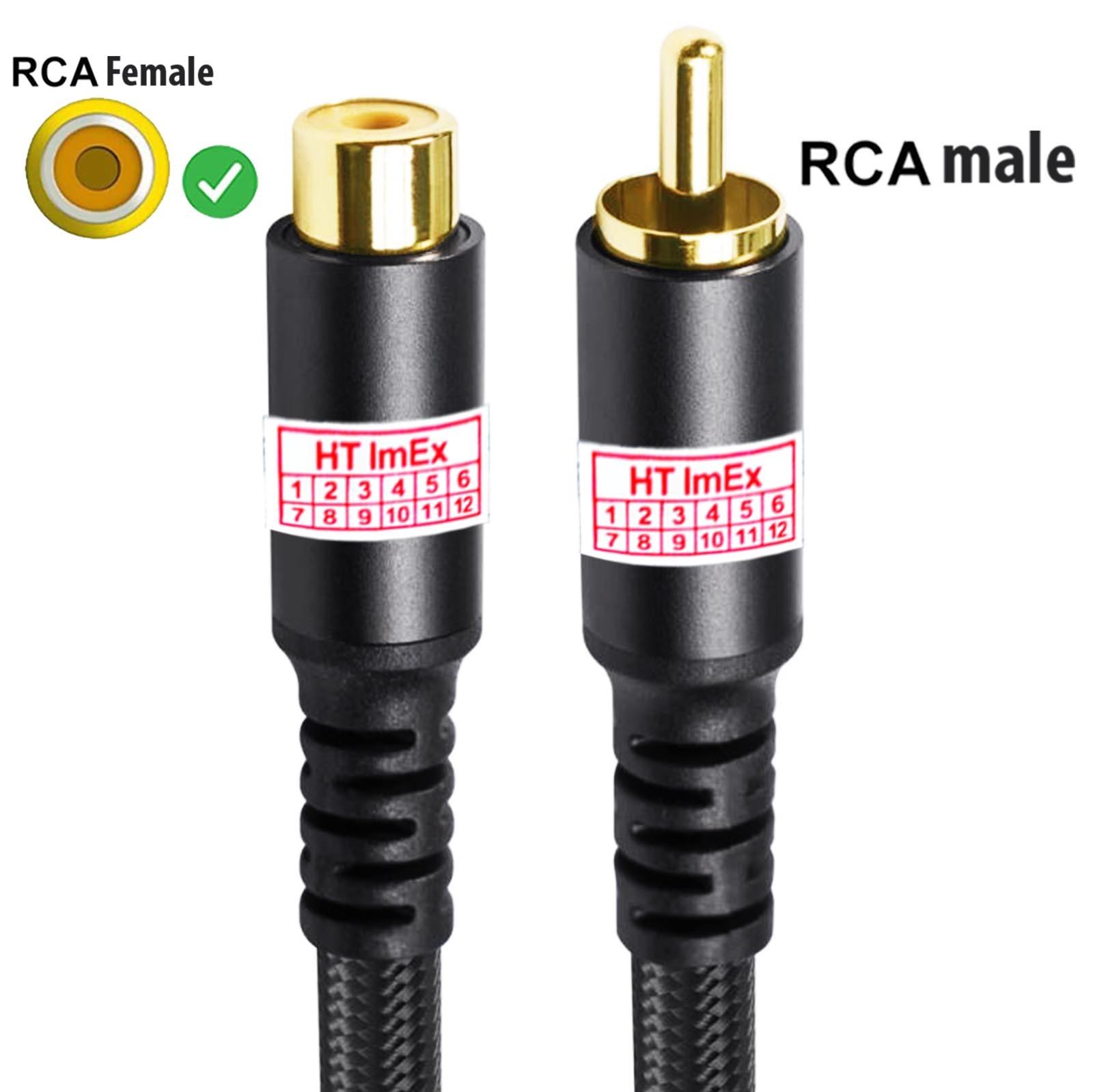 HT ImEx Audio Kabel 3m Cinch Verlängerungskabel RCA Verlängerung mono kah