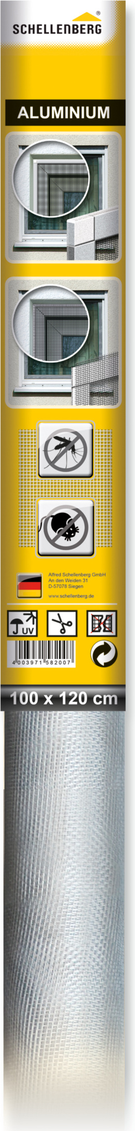 Schellenberg Aluminiumgewebe, 100 x 120 cm, 58200