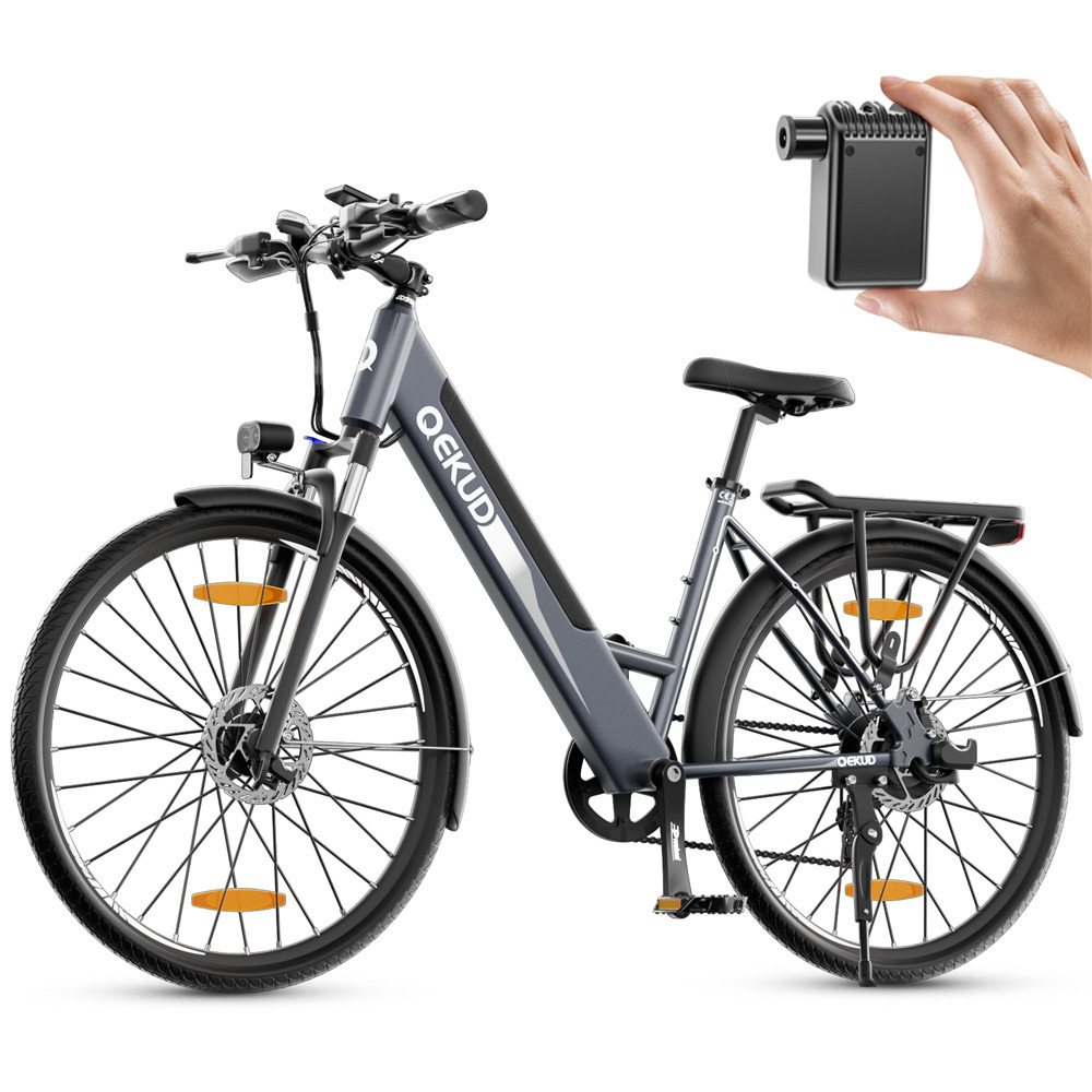 26'' e-bike, elektrický bicykel trekkingový bicykel e-city bike mestský bicykel s 36V 12,5Ah lítiovou batériou, 250W motorom + mini prenosný vzduchový kompresor