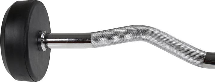 25 kg gummierte Langhantel - gecurlt, Fitnessgerät