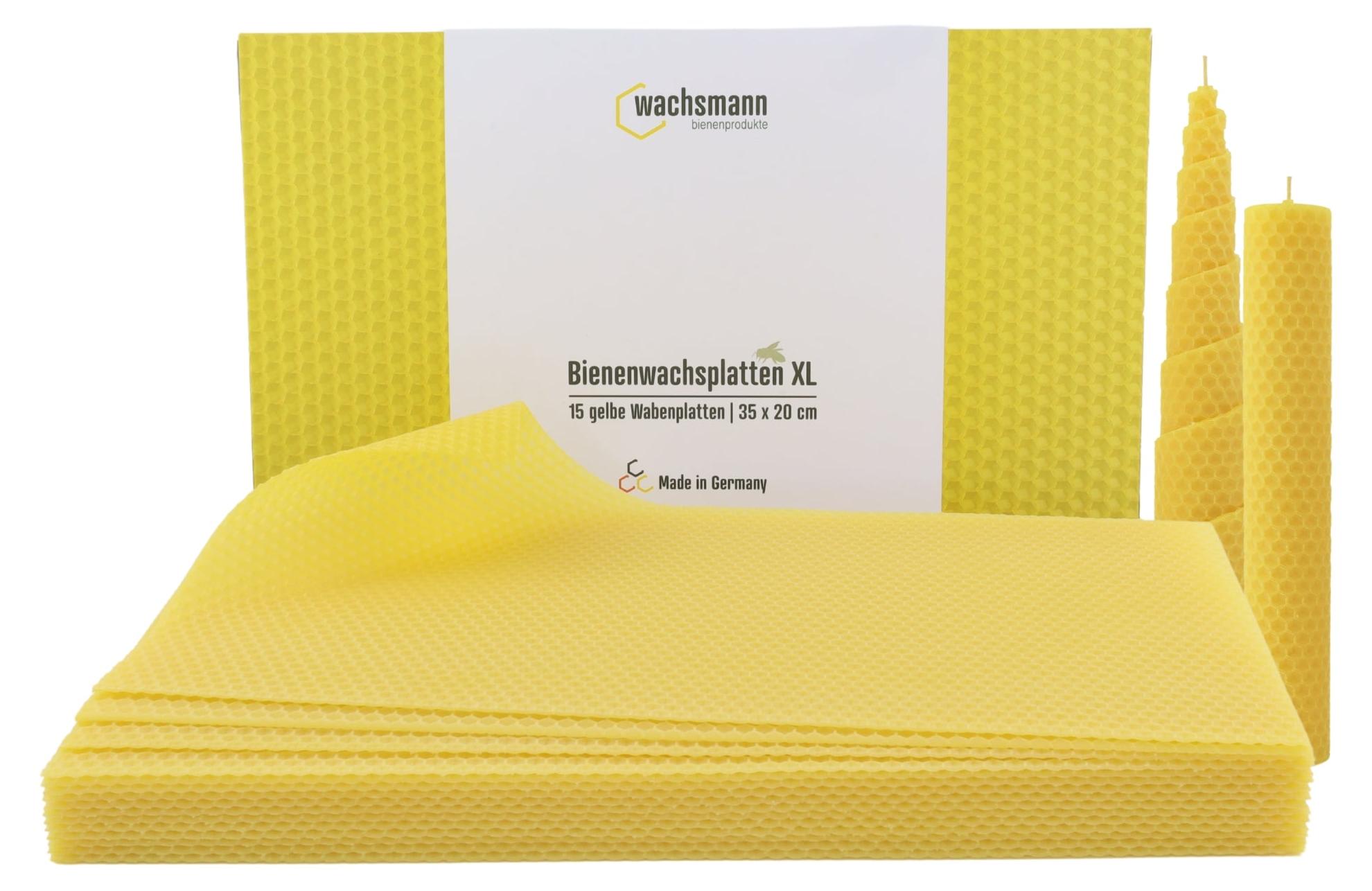 Wachsmann Bienenprodukte XL Bienenwachsplatten, 15 Stück, 35 x 20 cm, aus Deutschland 21.01.170
