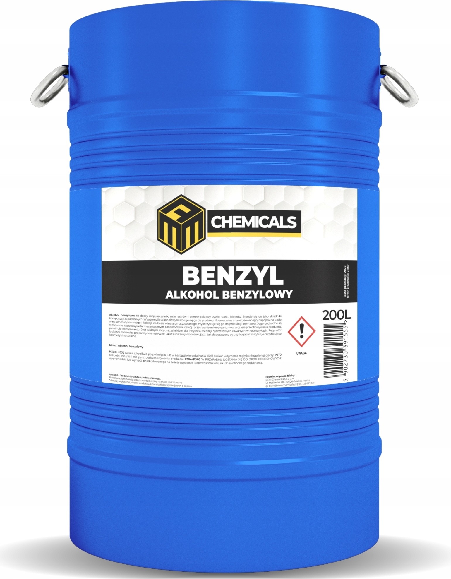 MRM-Chemicals MRM CHEMICALS Benzylalkohol 200L Phenylmethanol gute Qualität Lösungsmittel