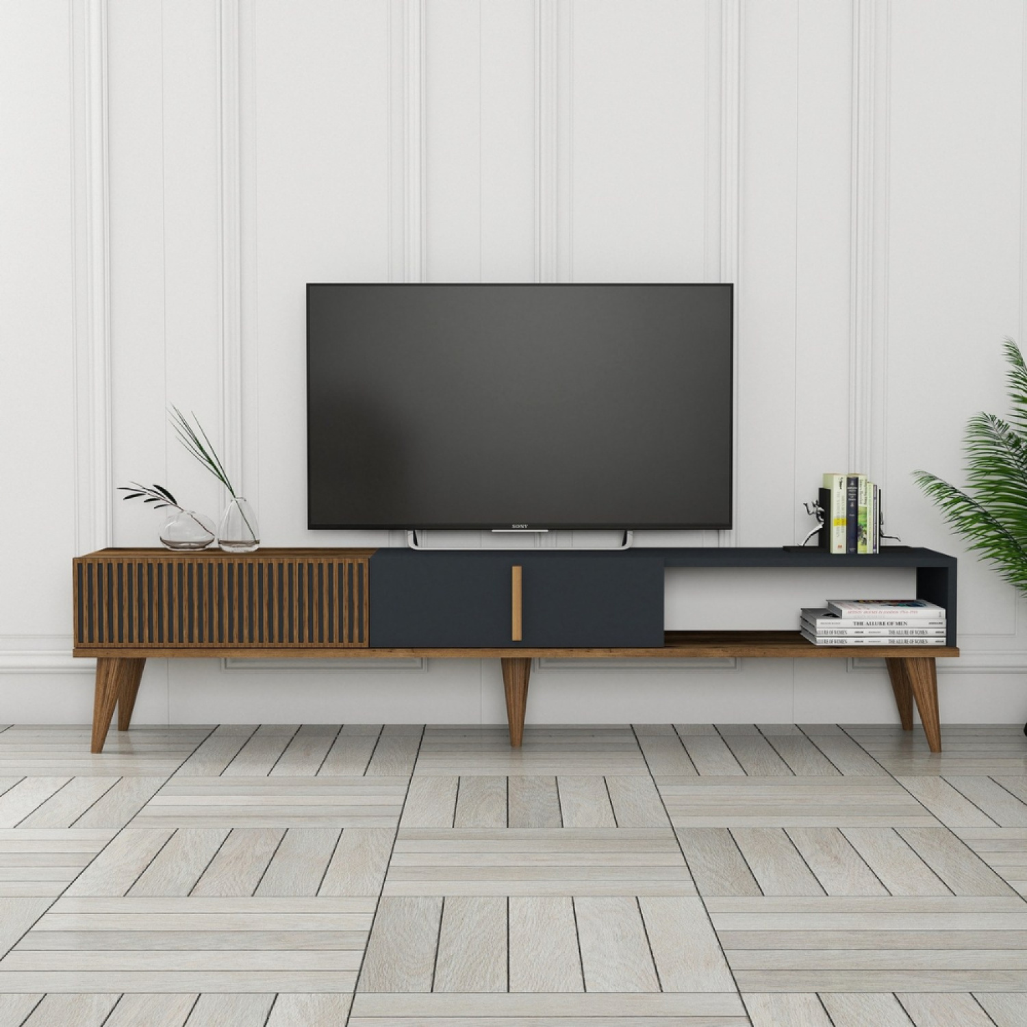 Concept Usine NOLA Design-TV-Möbel in Holz und Anthrazit 180 cm 231321