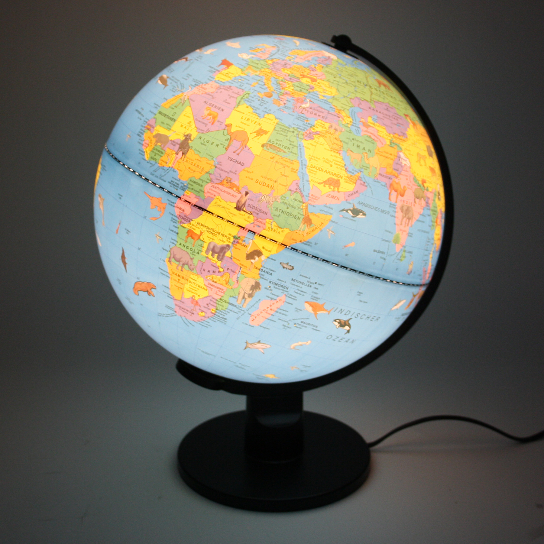 Kinderglobus mit Beleuchtung Leuchtglobus Tischglobus Weltkarte Erdball Ø 30 cm 
