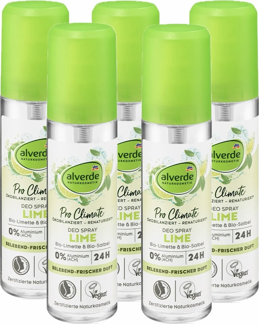 Dm-Drogeri markt 5 x alverde Naturkosmetik - Deo Zerstäuber Deodorant Lime Limette Salbei (5 x 75 ml) al-2753-5x
