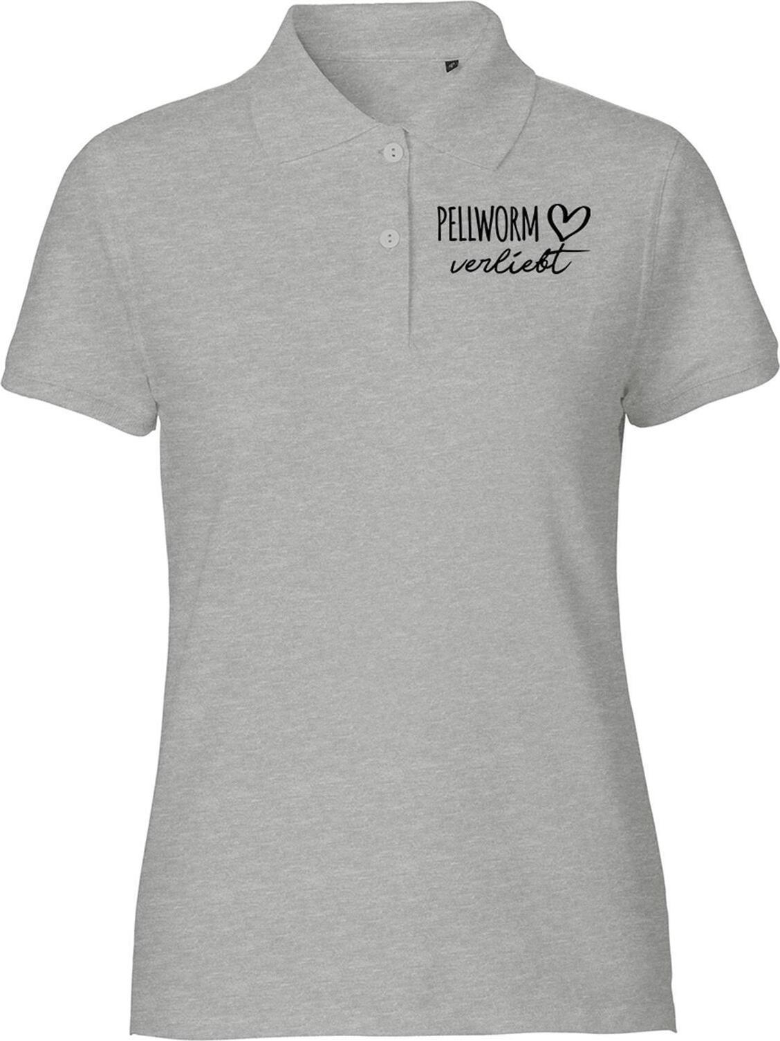 Hellweg Druckerei Huuraa Baumwoll-Polo Pellworm verliebt Geschenk Oberteil Sport Grey Größe XS Bio Baumwolle Fairtrade Pellworm Aufmerksamkeit 5013DP-M