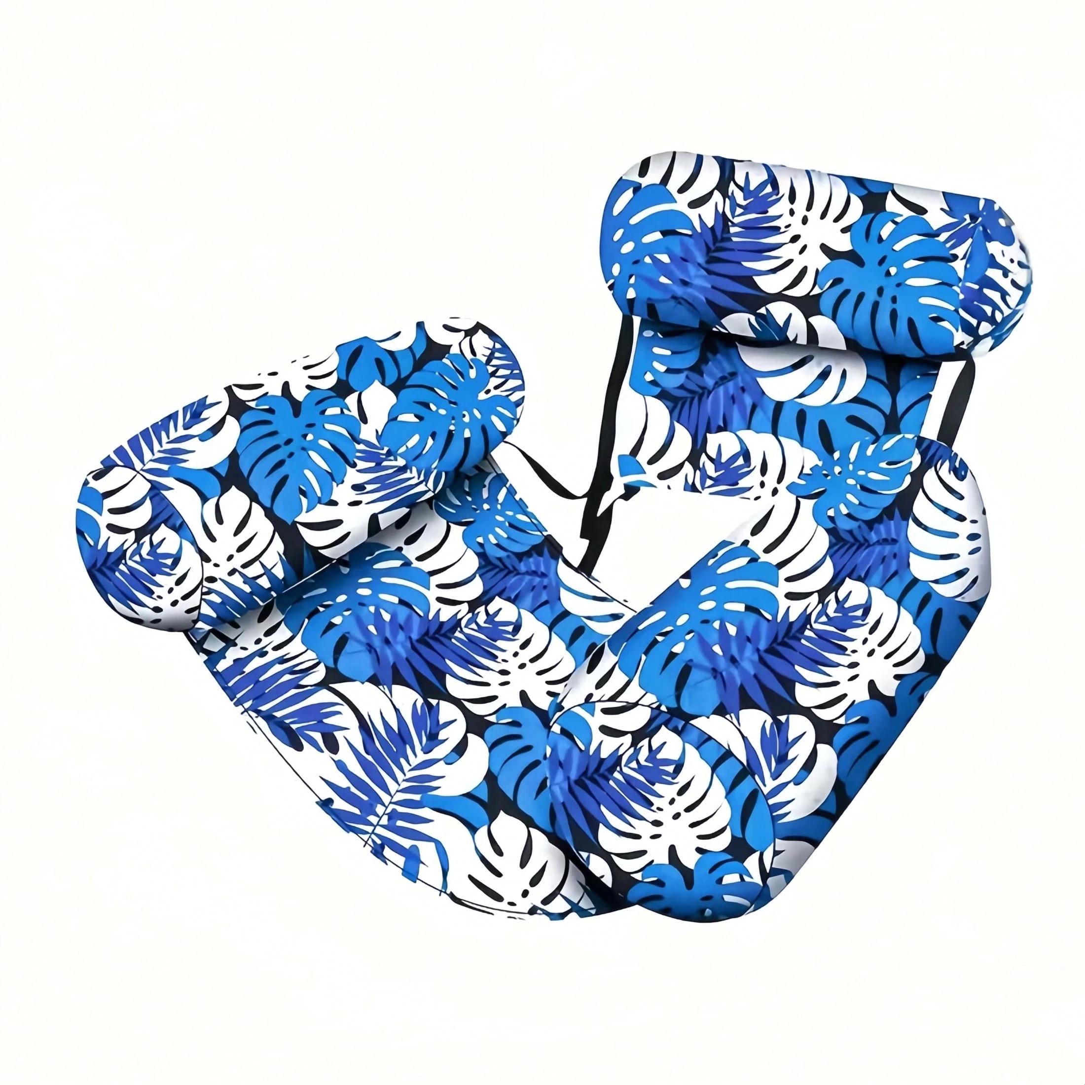 Lot De 2 Fauteuils Gonflables Pliables Pour Piscine Avec Pompe – Chaise Flottante Tropicale Dossier, Capacité 113 Kg, Format 76x40x60 Cm