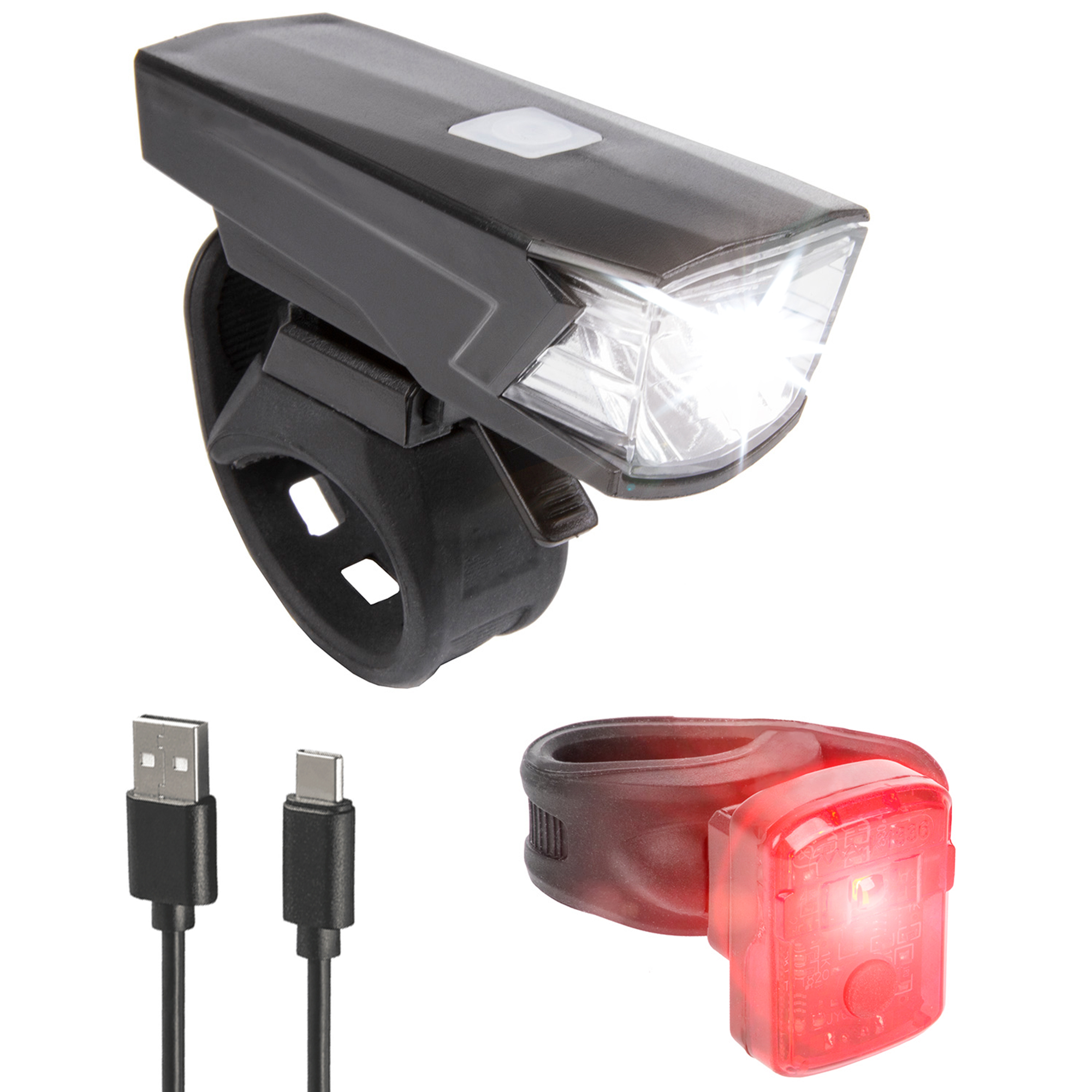 USB wiederaufladbar vorne hinten Fahrradlicht Lithium-Batterie LED