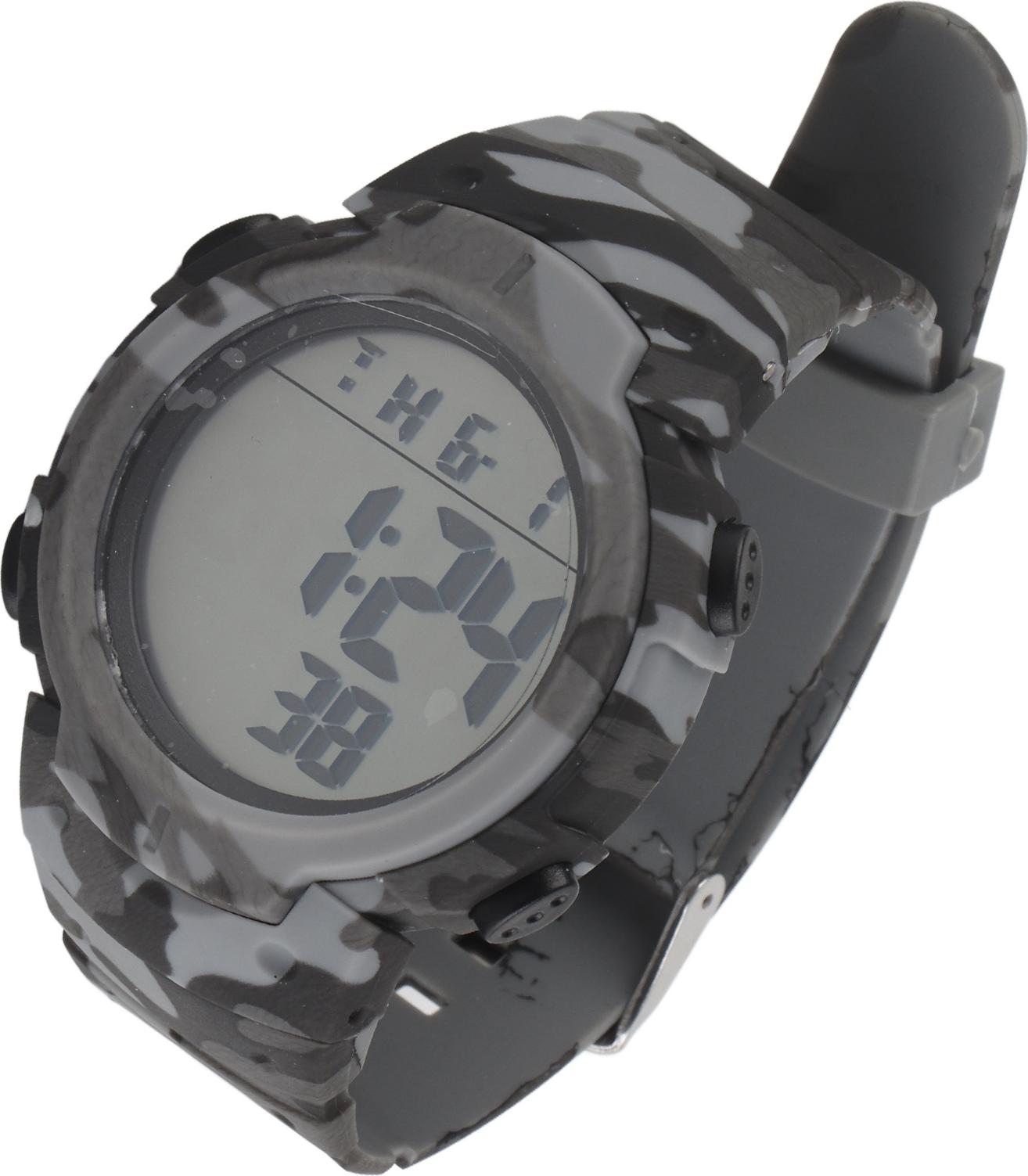 Digitálny displej Pánske športové elektronické hodinky Vodotesné multifunkčné vonkajšie nočné svetlo Športové maskovanie Maskáčová šedá