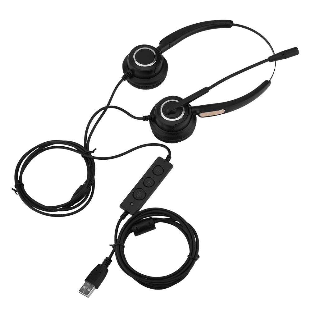 Cocosity Callcenter-USB-Headset, leichtes USB-Callcenter-Headset mit Geräuschunterdrückung und Mikrofon