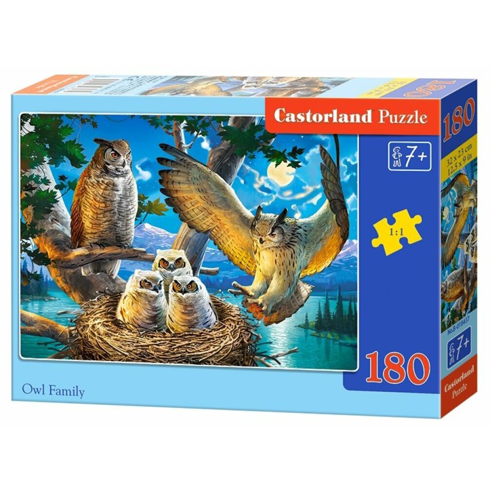 CASTORLAND Puzzle 180 Teile - Familie der Eulen WLP-Castorland-018437