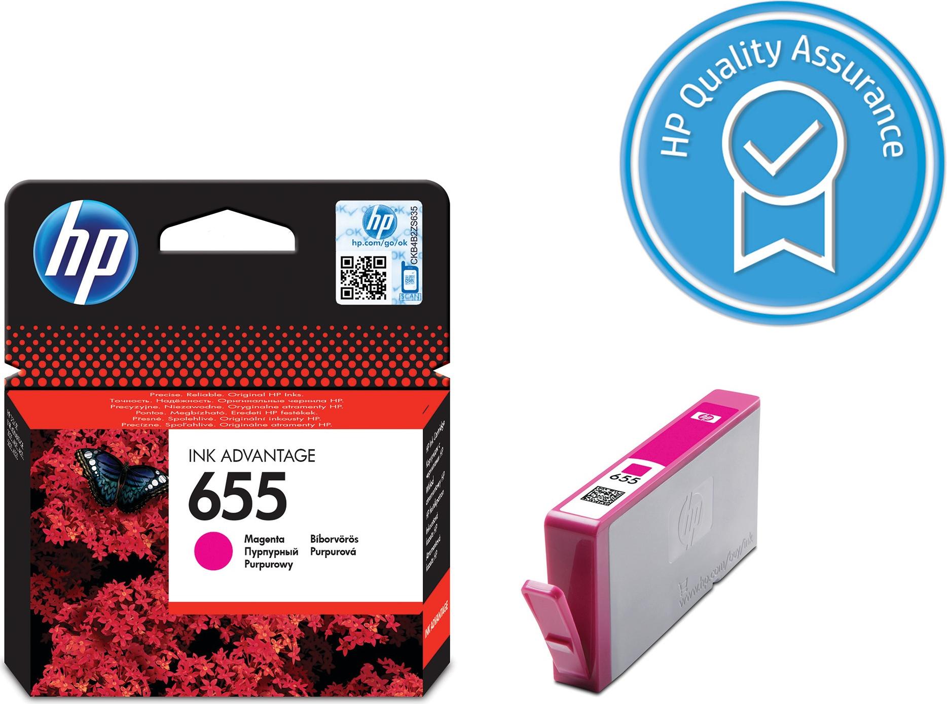 HP Ink Cartridge 655/Magenta/600 strán