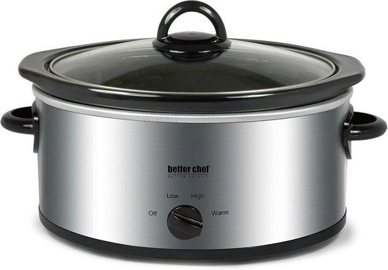 Famanu Slowcooker Oval - 3 Liter, Edelstahl, 3 Temperaturstufen