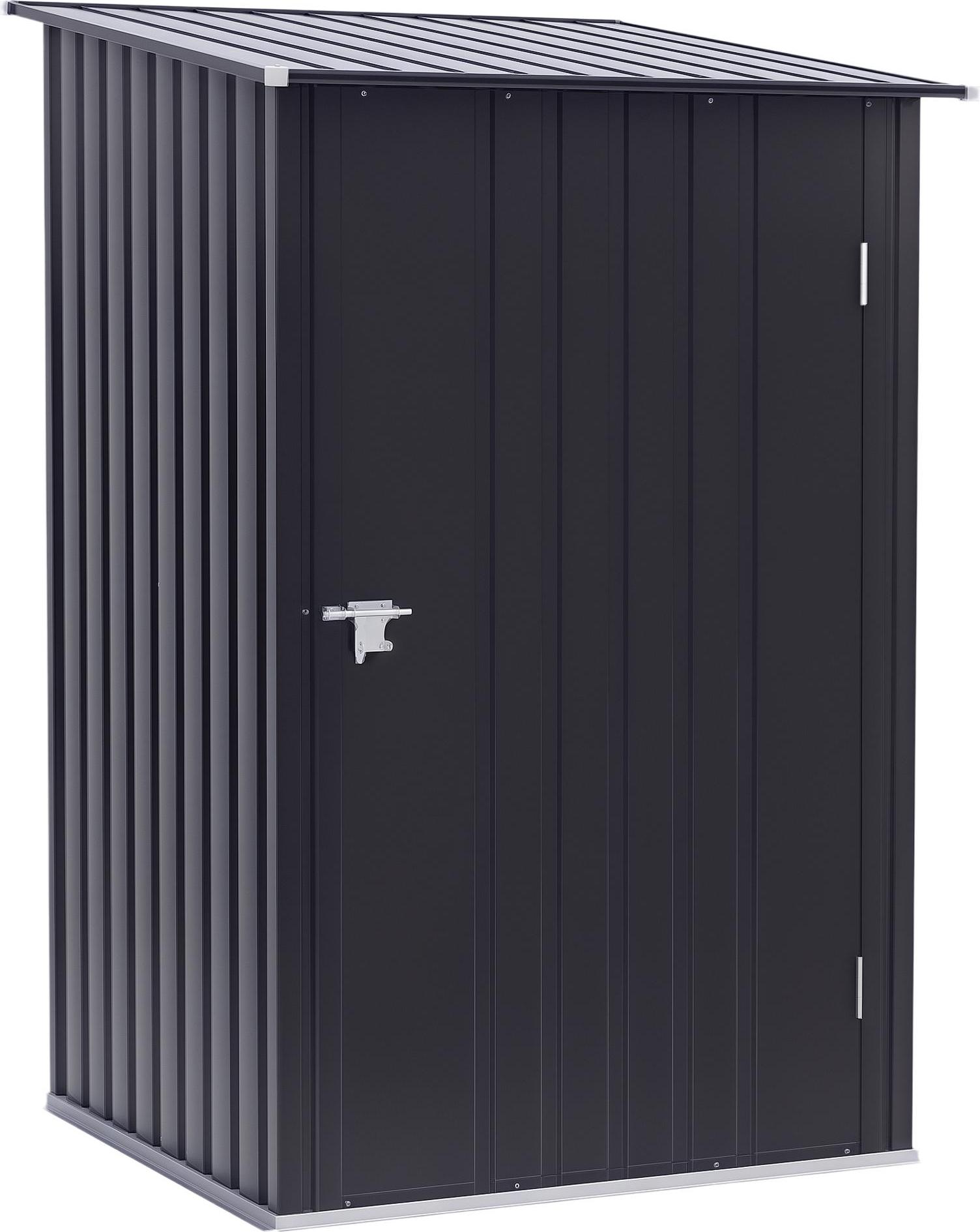 Outsunny záhradný prístrešok záhradný prístrešok 1 x 1 m kovový záhradný prístrešok na náradie 0,92 m² pozinkovaná oceľ tmavosivá