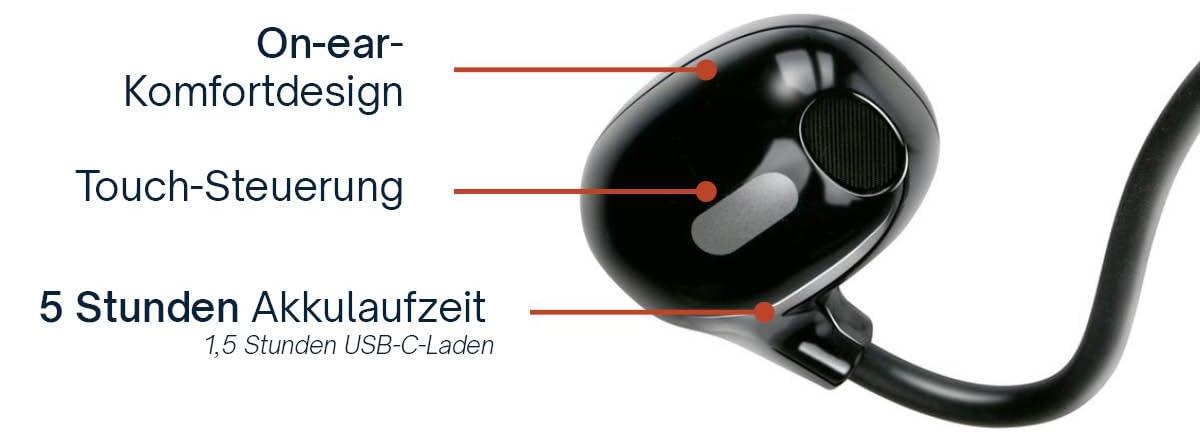 Bezdrôtové slúchadlá Bluetooth Grundig - slúchadlá do uší Bluetooth so vzduchovým vedením - slúchadlá do uší s mikrofónom - 5 hodín prehrávania - nabíjací port USB typu C - handsfree